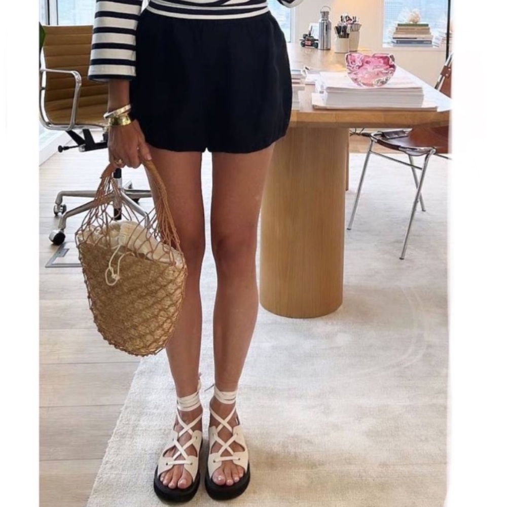 New J. Crew Lace-up leather mini wedge sandals Colour Mountain White Sz 8
